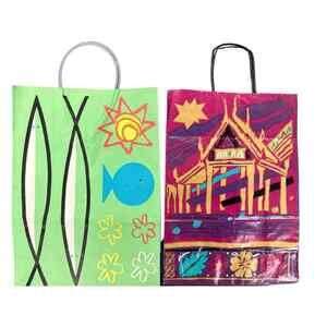 2 VTG Bloomingdales Paper Bags Girvin China Seas 87 & 1990 Laurie Rosenwald Fish